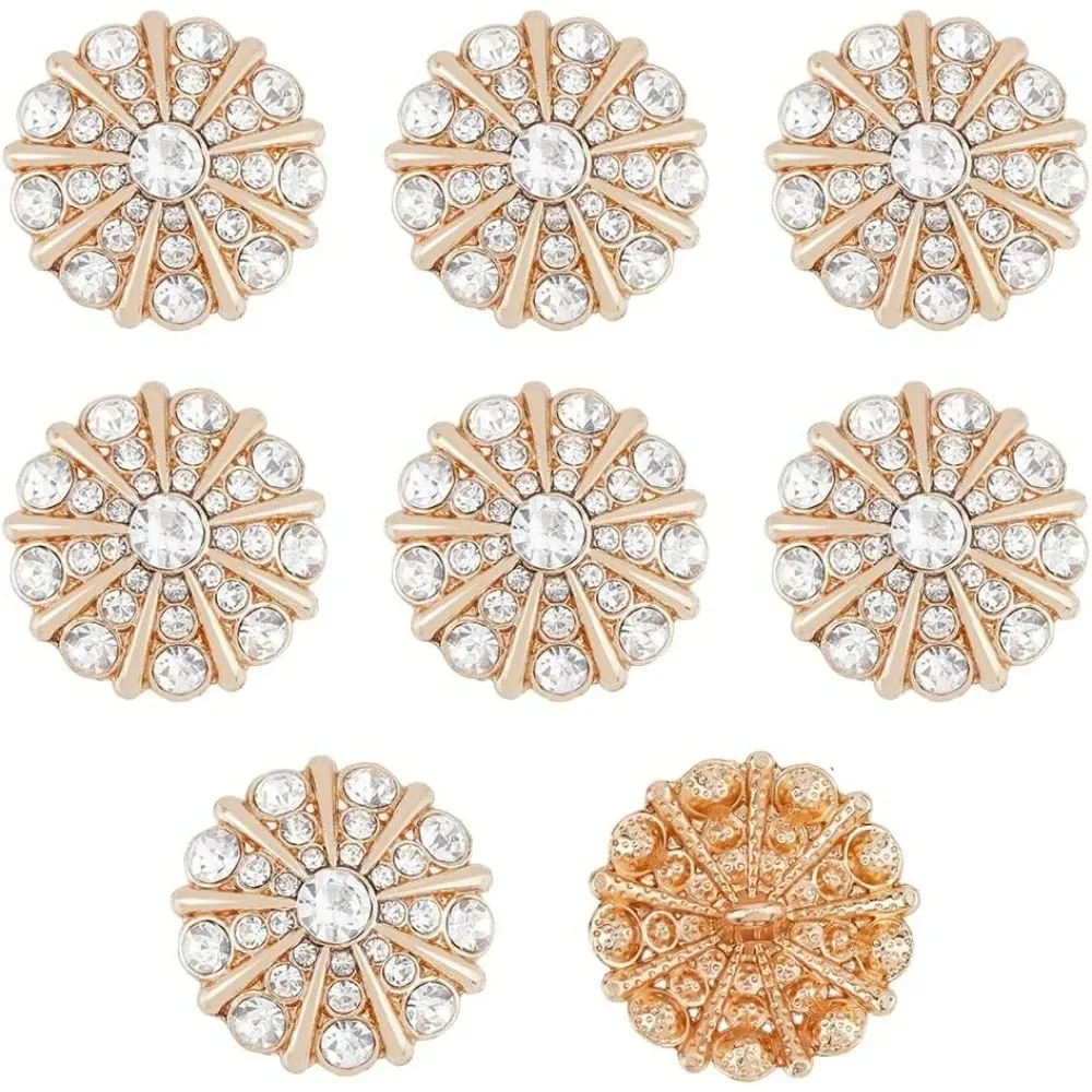 8Pcs Flower Rhinestone Shank Buttons 22.5mm Sew on Light Buttons Embellishments with 1-Hole for Coats Dress DIY
8Pcs Flower Rhinestone Shank Buttons 22.5mm Sew on Light Buttons Embellishments with 1-Hole for Coats Dress DIY