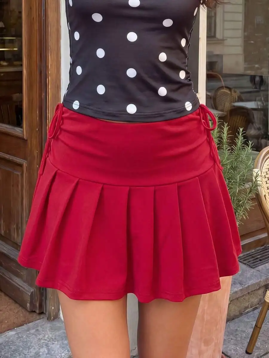 Women Pleated A-Line Mini Skirt With Side Ruched Drawstring For Daily Casual Sports
Women Pleated A-Line Mini Skirt With Side Ruched Drawstring For Daily Casual Sports