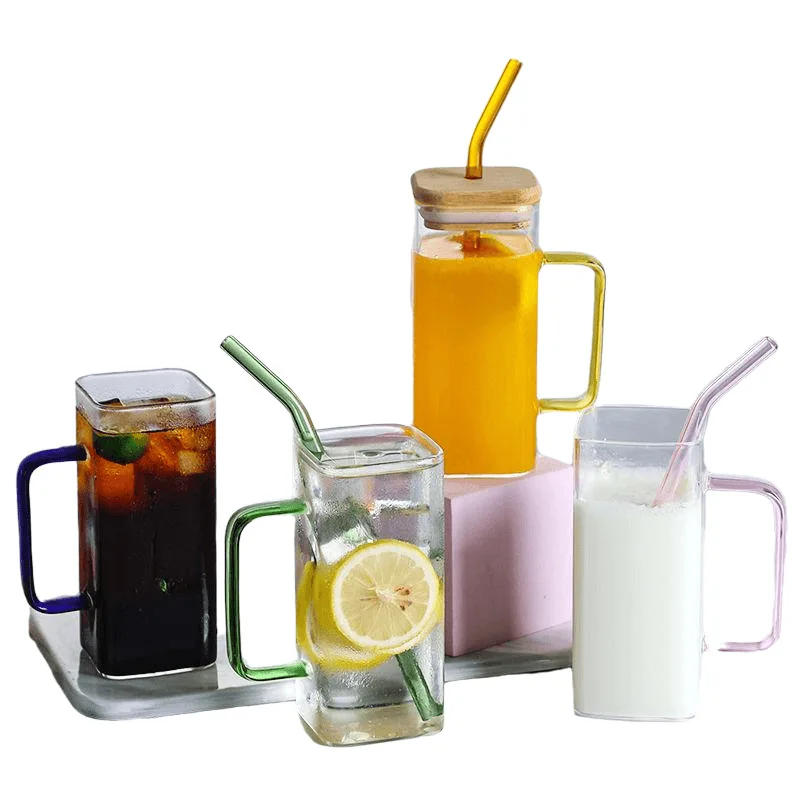 400ml Square Glass Mug With Lid and Straw Breakfast Milk Cup Microwave Safe Transparent Party Beer Coffee Mug Cocktail Set
400ml Square Glass Mug With Lid and Straw Breakfast Milk Cup Microwave Safe Transparent Party Beer Coffee Mug Cocktail Set