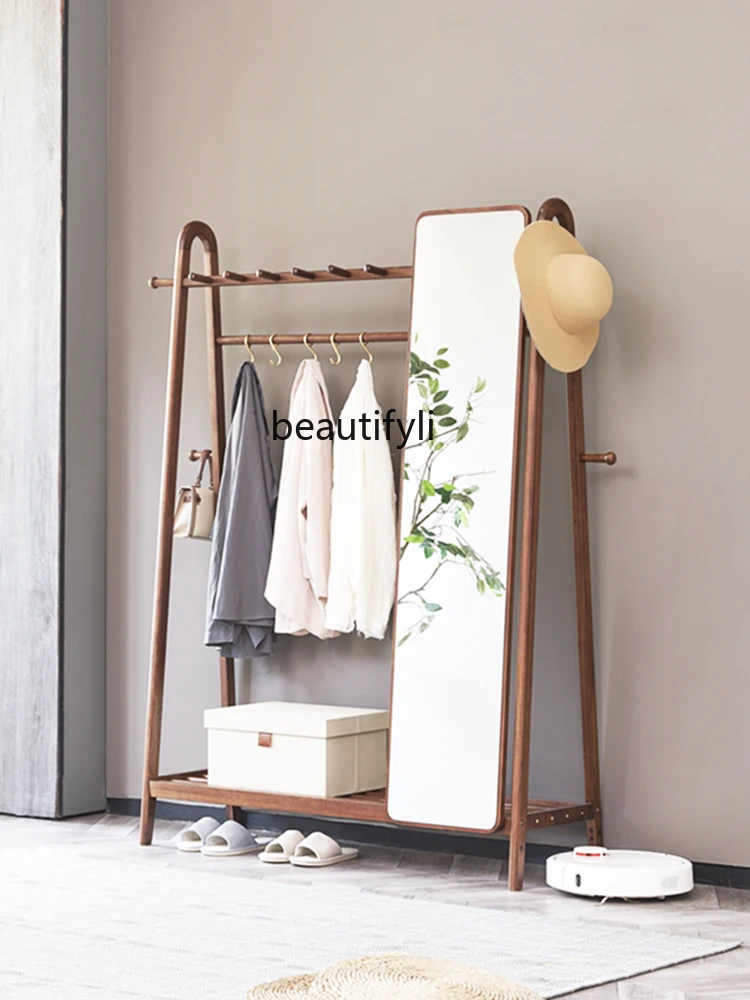 Solid Wood Coat and Hat Rack Mirror Integrated Floor Full-Length Mirror Clothes Rack Multifunctional Storage
Solid Wood Coat and Hat Rack Mirror Integrated Floor Full-Length Mirror Clothes Rack Multifunctional Storage
