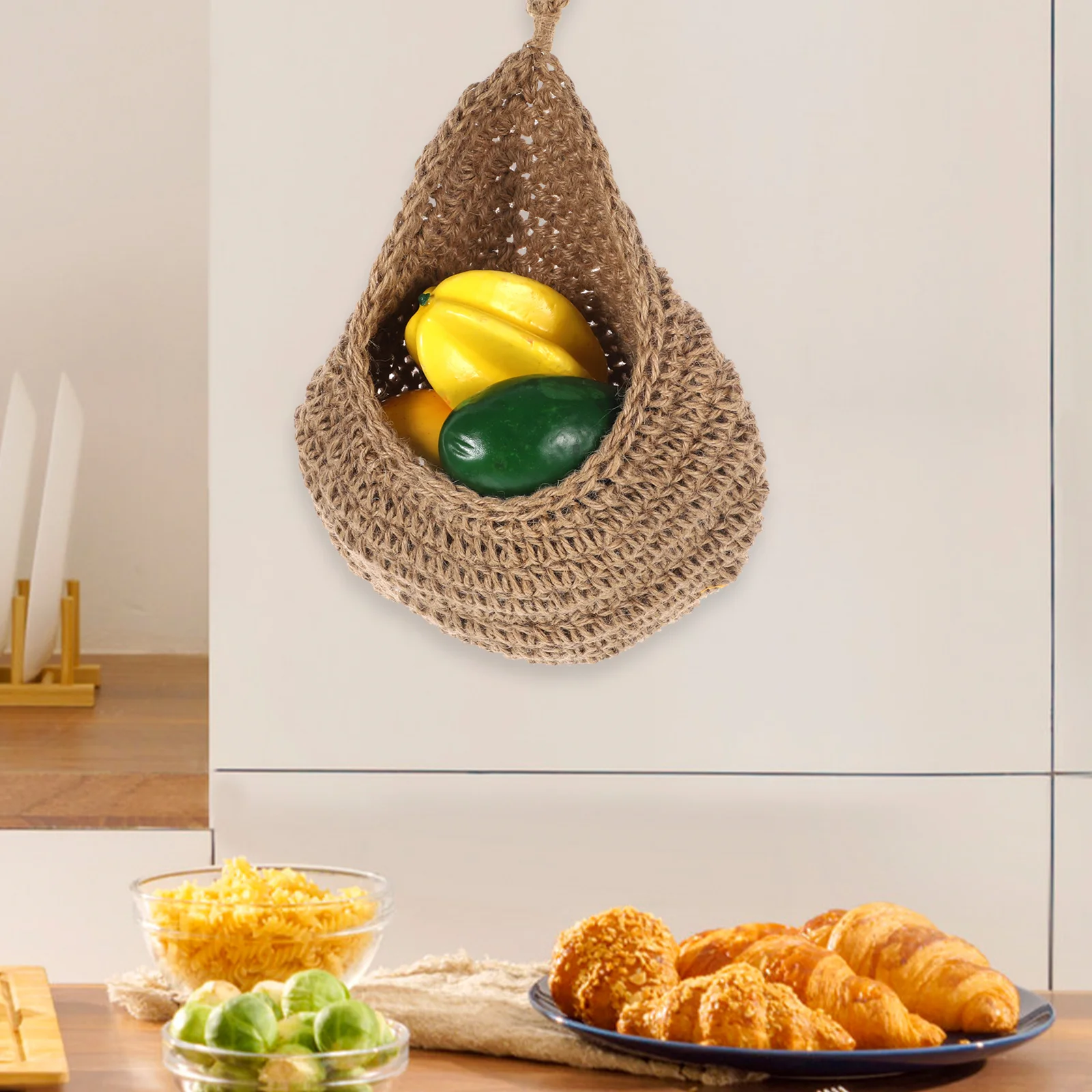 Teardrop Hanging Wall Basket Jute Bohemian Style Onion Vegetable Potato Storage Fruit Basket for Kitchen Home Garden
Teardrop Hanging Wall Basket Jute Bohemian Style Onion Vegetable Potato Storage Fruit Basket for Kitchen Home Garden