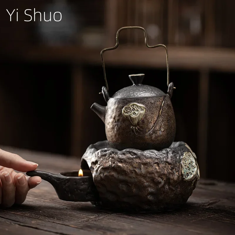 Japanese Gilding Iron Glaze Seedpod Warm Tea Stove Stoneware Candle Heating Tea Table Thermal Insulation Base Teapot
Japanese Gilding Iron Glaze Seedpod Warm Tea Stove Stoneware Candle Heating Tea Table Thermal Insulation Base Teapot