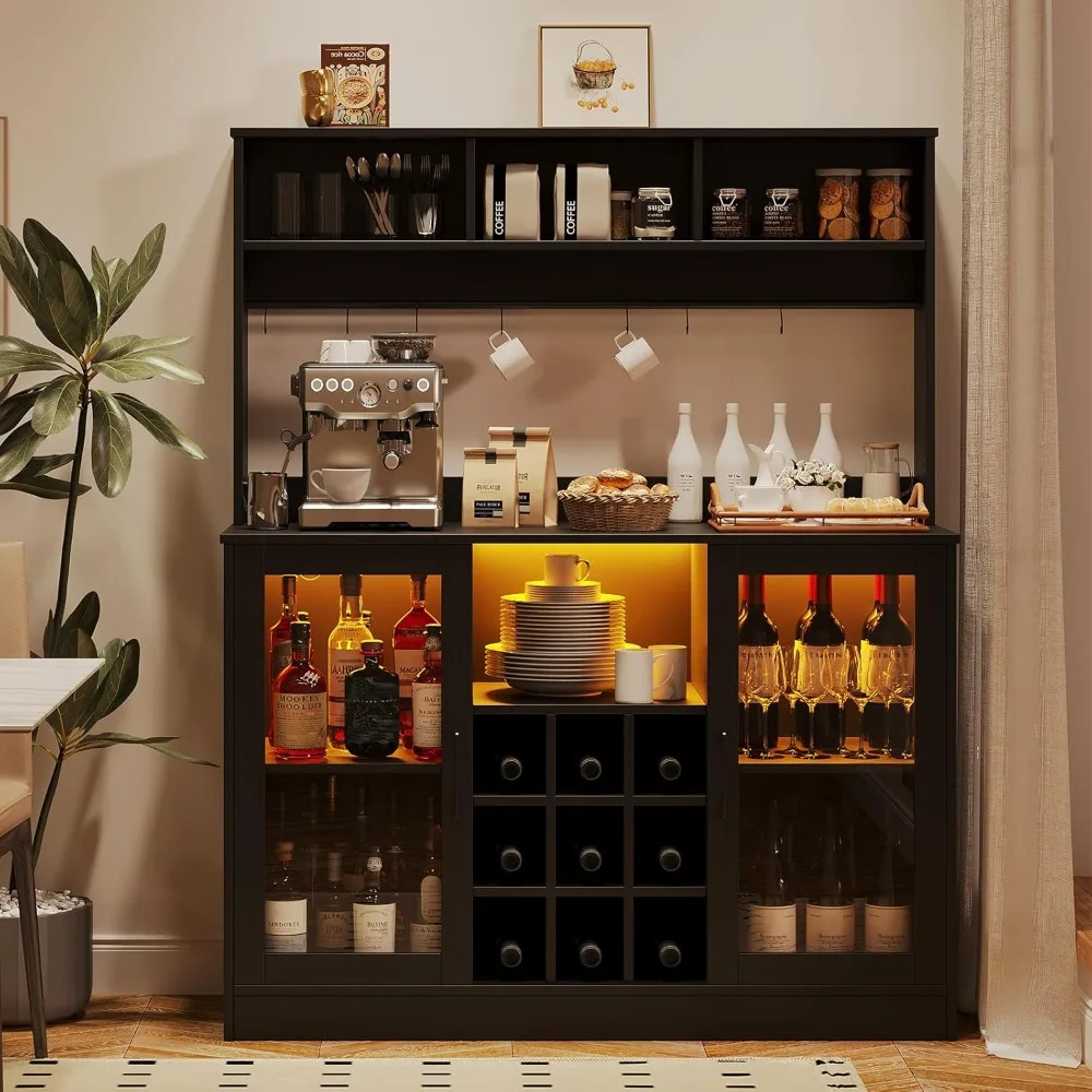 Farmhouse Coffee Cabinet, Kitchen Coffee Bars with 9 Wine Racks, Coffee Bar Table, Wine with Led Lights for Dining Living
Farmhouse Coffee Cabinet, Kitchen Coffee Bars with 9 Wine Racks, Coffee Bar Table, Wine with Led Lights for Dining Living
