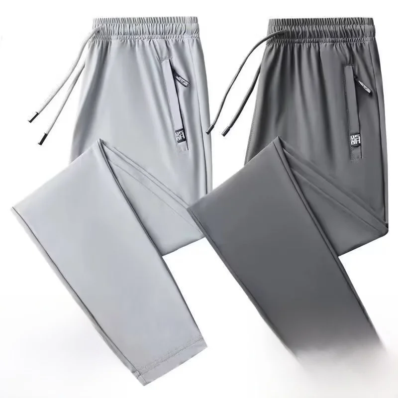 Мужские спортивные брюки из ледяного шелка: повседневные, свободные, модные, летние, тонкие, больших размеров, с манжетами, высокоэластичные, прямого кроя
Мужские спортивные брюки из ледяного шелка: повседневные, свободные, модные, летние, тонкие, больших размеров, с манжетами, высокоэластичные, прямого кроя