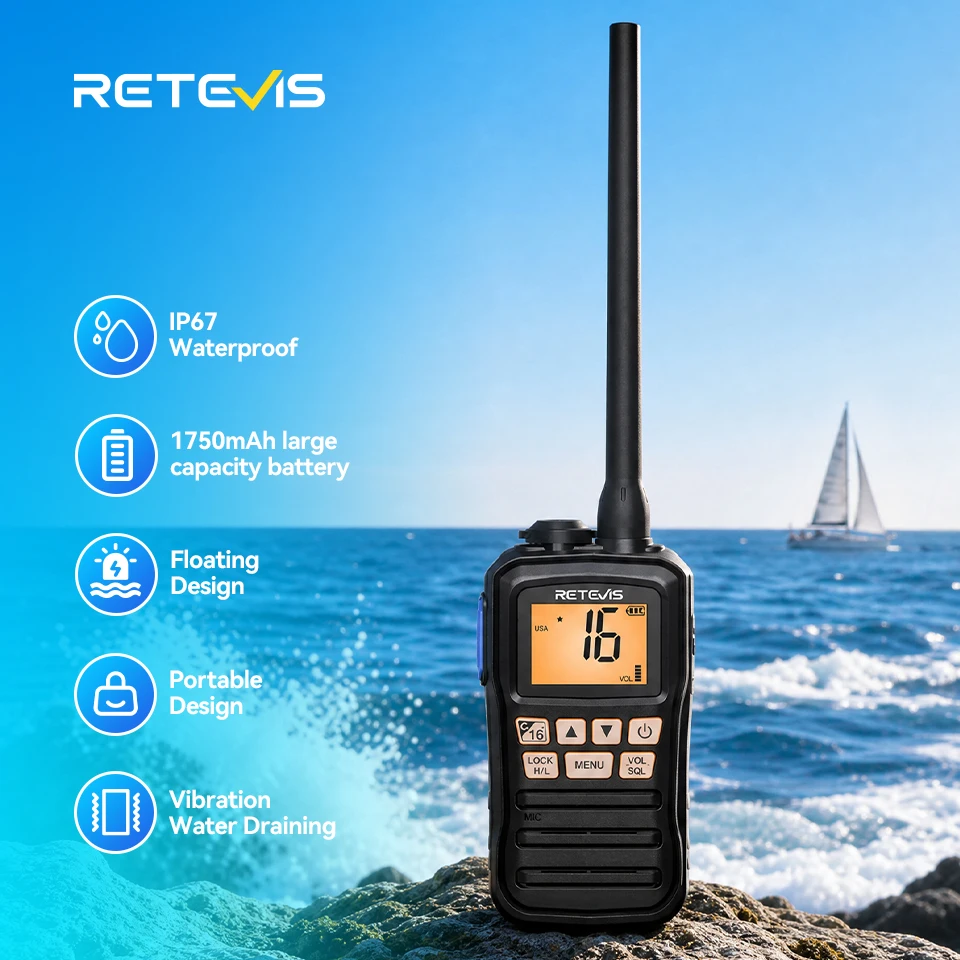 Retevis RM01P Portable Floating Walkie Talkie, IP67 Waterproof Marine Radio Long Battery Type-C for Boating Fishing
Retevis RM01P Portable Floating Walkie Talkie, IP67 Waterproof Marine Radio Long Battery Type-C for Boating Fishing