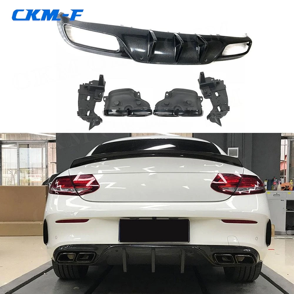 Carbon Fiber Rear Bumper Lip Diffuser with Exhaust Tips For Mercedes Benz C205 C63 C43 AMG Sport Coupe 2 Door 2015-2020 FRP
Carbon Fiber Rear Bumper Lip Diffuser with Exhaust Tips For Mercedes Benz C205 C63 C43 AMG Sport Coupe 2 Door 2015-2020 FRP