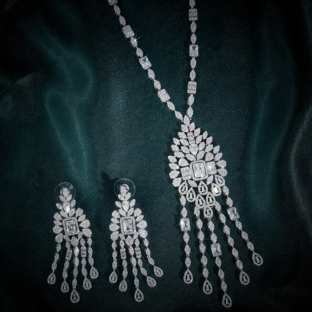 IN JEWELIFE Luxury Jewelry Sets for Women Accessories Cubic Zirconia Wedding Bridal Long Necklace Jewellery Set
IN JEWELIFE Luxury Jewelry Sets for Women Accessories Cubic Zirconia Wedding Bridal Long Necklace Jewellery Set
