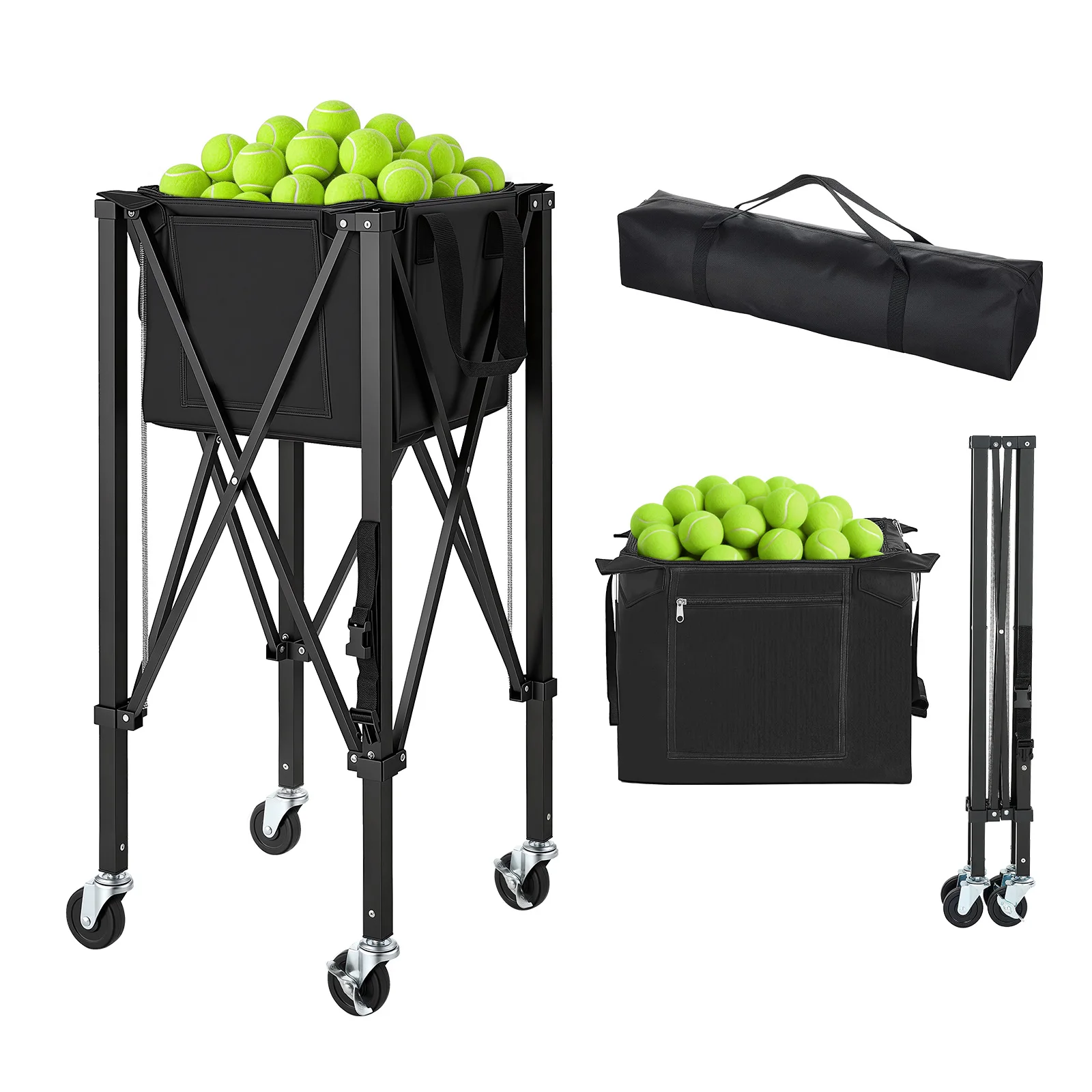 SucceBuy Tennis Ball Hopper Holds 120/150 Tennis Balls with Wheels Foldable Pickleball Basket Cart for Training Easy Pick Up
SucceBuy Tennis Ball Hopper Holds 120/150 Tennis Balls with Wheels Foldable Pickleball Basket Cart for Training Easy Pick Up