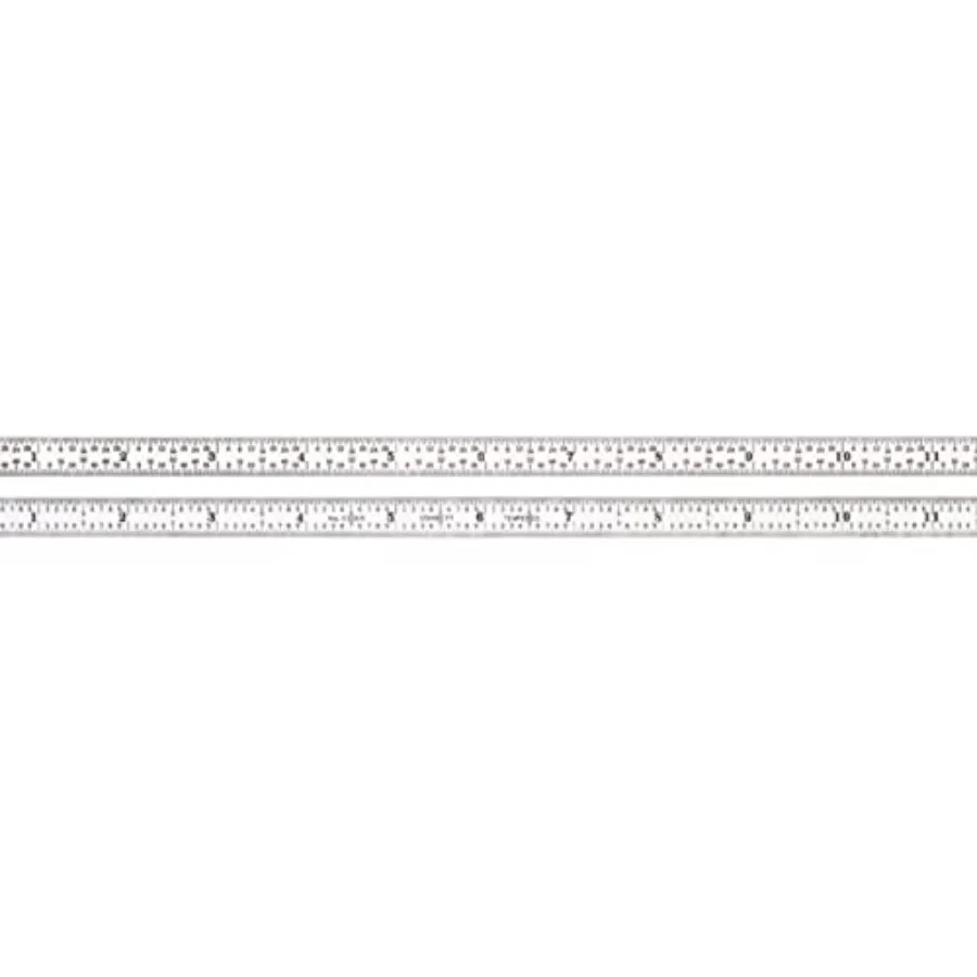 Full Flexible Steel Rule with Satin Chrome Finish Quick Reading and Inch Graduation - 16R Graduation 12" Length 1/64" Thickness
Full Flexible Steel Rule with Satin Chrome Finish Quick Reading and Inch Graduation - 16R Graduation 12" Length 1/64" Thickness