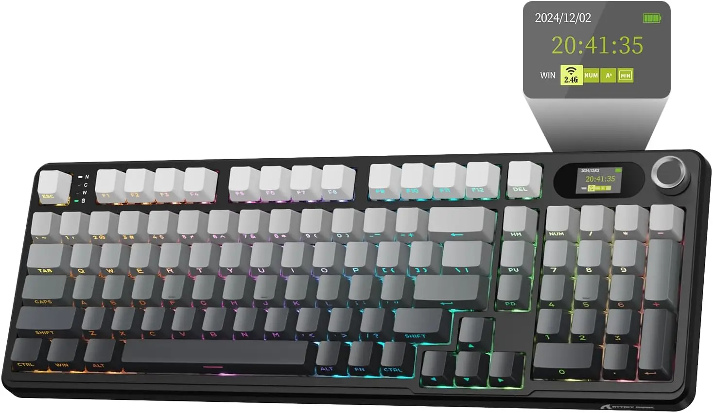 ATTACK SHARK X98PRO Wireless Mechanical Keyboard Hot Swappable Custom Keyboard, Side Printed PBT Keycaps Gaming Keyboard
ATTACK SHARK X98PRO Wireless Mechanical Keyboard Hot Swappable Custom Keyboard, Side Printed PBT Keycaps Gaming Keyboard
