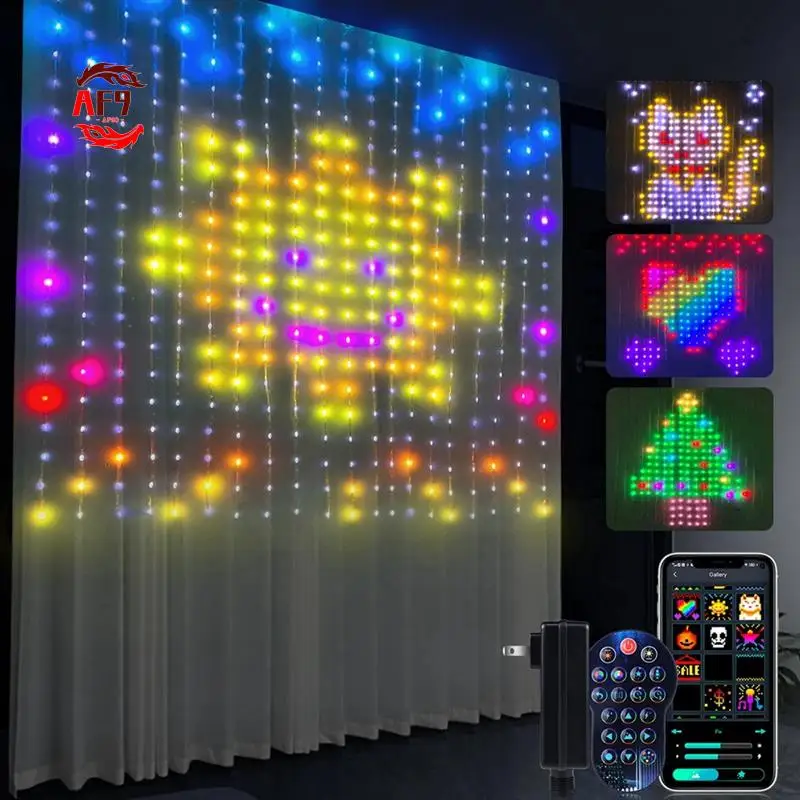 AF90-Graffiti APP Curtain Lights RGB Phantom Colour Point Control Lights Ambient Lights Curtain Light String With US Plug
AF90-Graffiti APP Curtain Lights RGB Phantom Colour Point Control Lights Ambient Lights Curtain Light String With US Plug