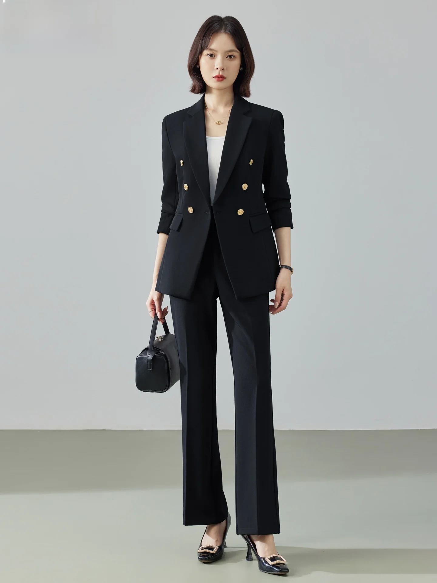Black Suit Jacket Women's Workwear Formal Interview Outfit Student Professional Ensemble Polyester Fiber Commute Ready
Black Suit Jacket Women's Workwear Formal Interview Outfit Student Professional Ensemble Polyester Fiber Commute Ready