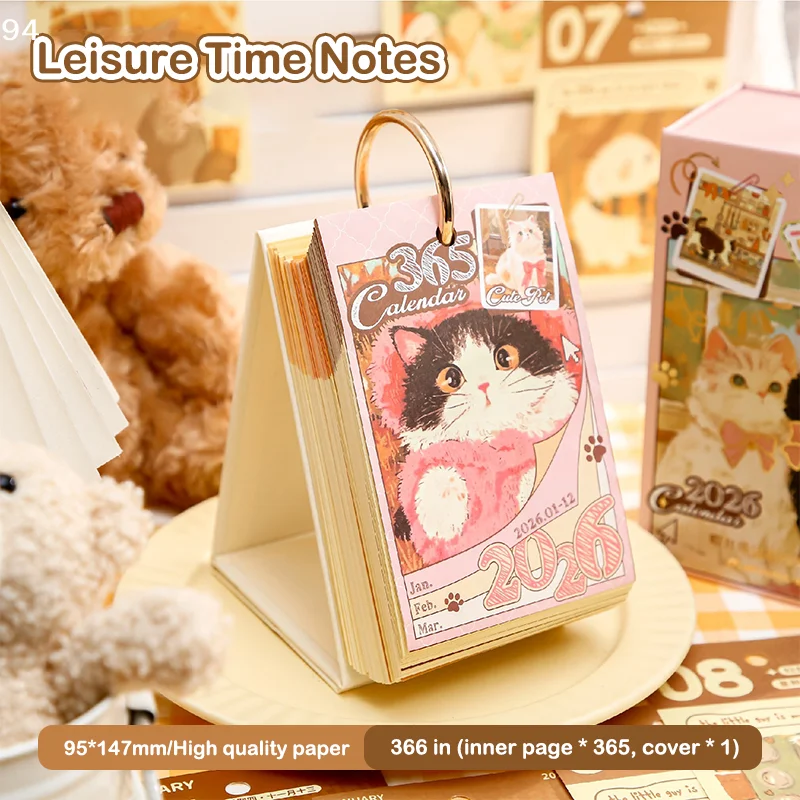 Уникальный настольный календарь с золотым кольцом 2026 на 365-дневный ежедневник с очаровательными пушистыми наклейками для домашних животных, котят и щенков.
Уникальный настольный календарь с золотым кольцом 2026 на 365-дневный ежедневник с очаровательными пушистыми наклейками для домашних животных, котят и щенков.