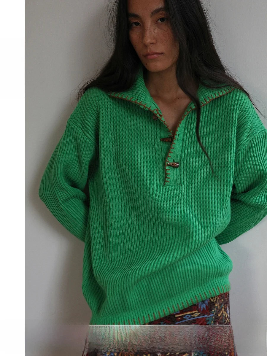 TiaTia25 Handmade Wool Oversized Ne Sweater Autumn Winter New Arrival Corner Button Pure Color Commute Sle Long Sve
TiaTia25 Handmade Wool Oversized Ne Sweater Autumn Winter New Arrival Corner Button Pure Color Commute Sle Long Sve