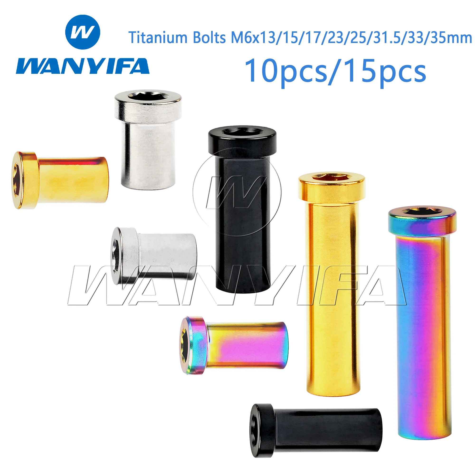 Wanyifa M6 Titanium Nut Full Length 13/15/17/23/25/31.5/33/35mm for Road Bicycle Brake Caliper C Clamp Fix Ti Parts 10/15pcs
Wanyifa M6 Titanium Nut Full Length 13/15/17/23/25/31.5/33/35mm for Road Bicycle Brake Caliper C Clamp Fix Ti Parts 10/15pcs