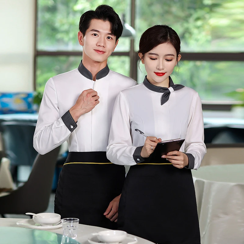 Waiter work uniform for hotel, restaurant, hot pot restaurant, and restaurant staff, long-sleeved for women, autumn and winterlo
Waiter work uniform for hotel, restaurant, hot pot restaurant, and restaurant staff, long-sleeved for women, autumn and winterlo
