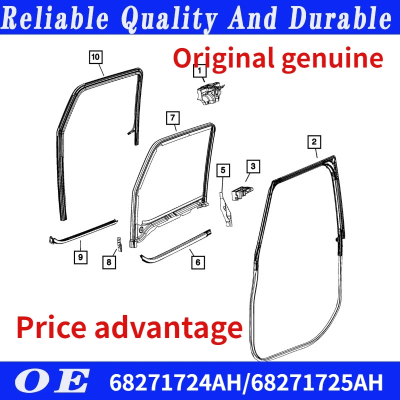 High quality For 2018-22 JEEP WRANGLER, Left or right RIGHT FRONT DOOR TO BODY WEATHERSTRIPPING 68271724AH/68271725AH
High quality For 2018-22 JEEP WRANGLER, Left or right RIGHT FRONT DOOR TO BODY WEATHERSTRIPPING 68271724AH/68271725AH