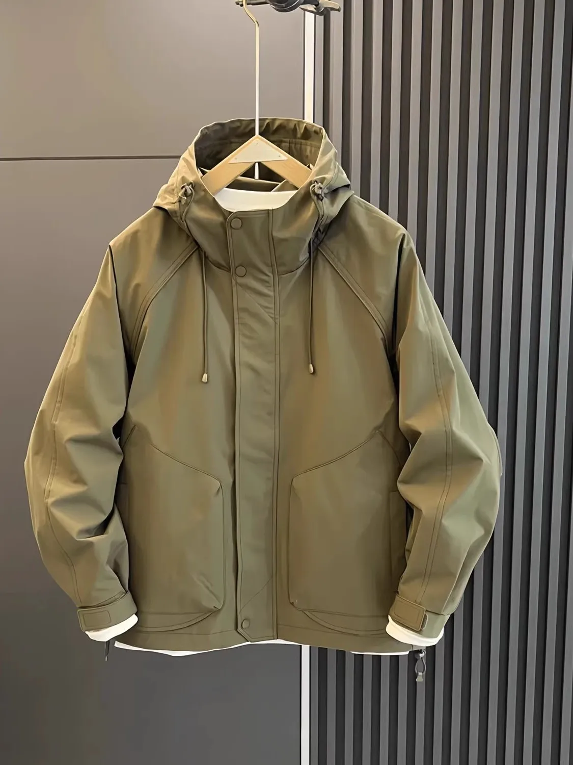 Men's Spring Autumn Hooded Jaet Outerwear Faionable Windproof Casual Versatile Workwear Top Polyester Long Sve
Men's Spring Autumn Hooded Jaet Outerwear Faionable Windproof Casual Versatile Workwear Top Polyester Long Sve