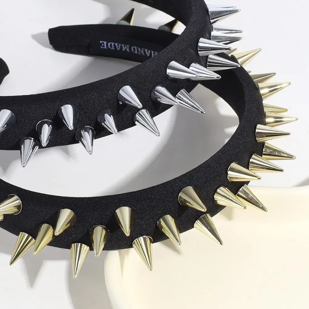 Women Headband Punk Style Exaggerated Long Rivet Decor Wide Band Elastic Anti-slip Lady Hair Decoration Hair Hoop Headwear
Women Headband Punk Style Exaggerated Long Rivet Decor Wide Band Elastic Anti-slip Lady Hair Decoration Hair Hoop Headwear