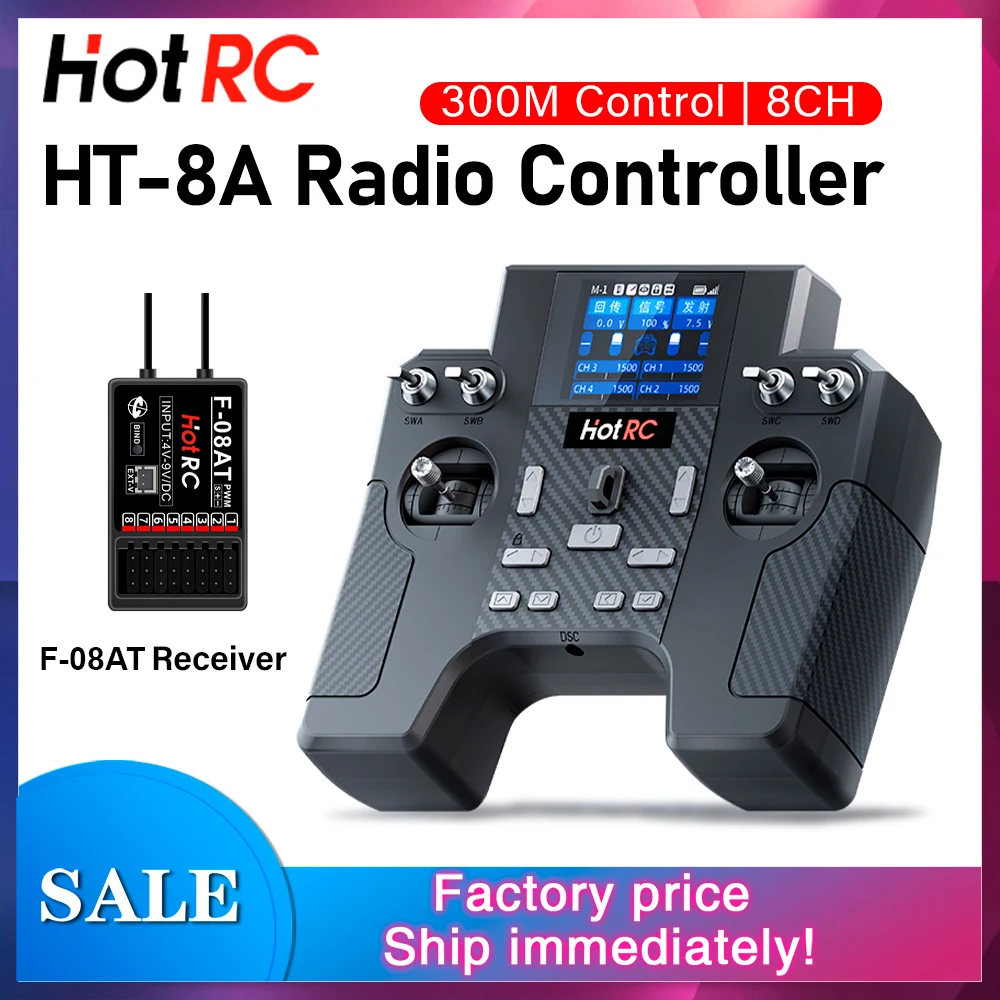 HOTRC HT-8A Transmitter 8CH Radio Controller Cruise Control Gyroscope Model 300M
HOTRC HT-8A Transmitter 8CH Radio Controller Cruise Control Gyroscope Model 300M