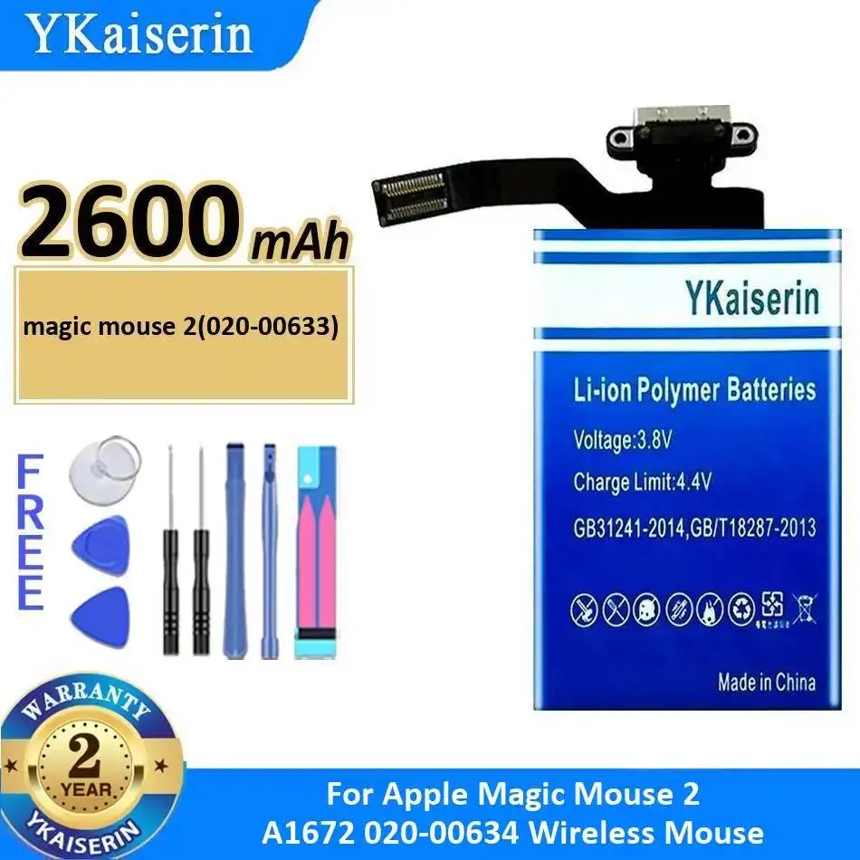For Apple Magic Mouse 2 A1672 020-00634 Wireless Mouse 2 020-00633 Wireless Mouse Battery 2600mAh Premium Replacement
For Apple Magic Mouse 2 A1672 020-00634 Wireless Mouse 2 020-00633 Wireless Mouse Battery 2600mAh Premium Replacement