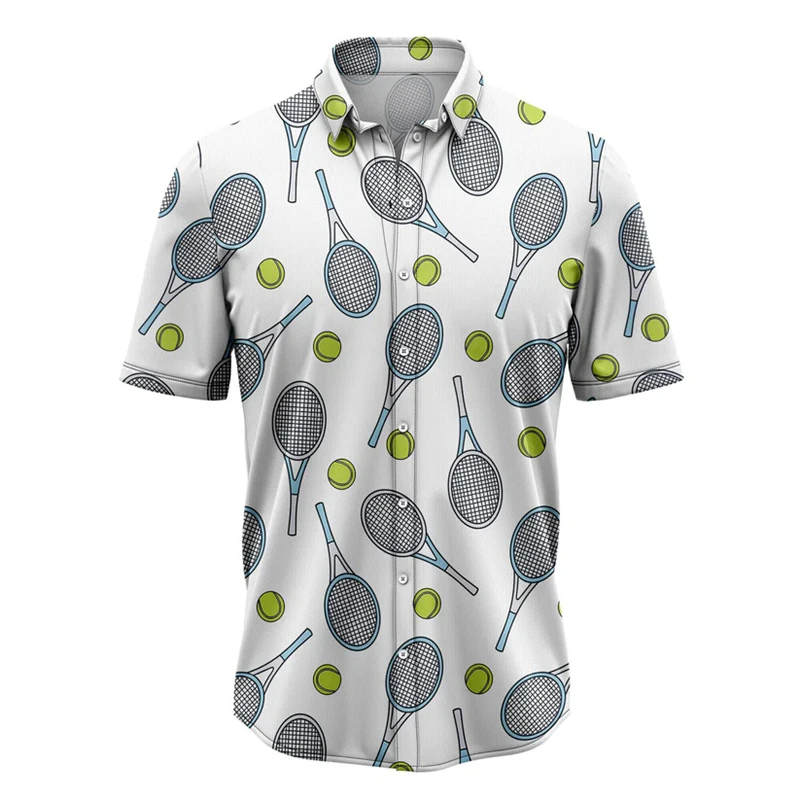 Fashion Tennis Pattern Hawaiian Shirts For Men Summer Casual Outdoor Wear 3D Printed Sports Shirt Loose Breathable Lapel Blouses
Fashion Tennis Pattern Hawaiian Shirts For Men Summer Casual Outdoor Wear 3D Printed Sports Shirt Loose Breathable Lapel Blouses