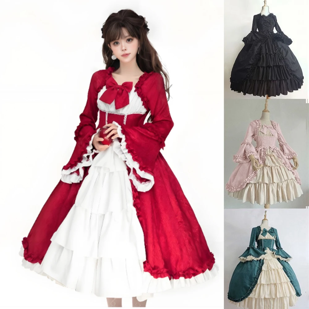 Gothic Court Women Vintage Palace Lolita Dress Sweet Princess Square Collar Lace Collar Victorian Bow Princess Dresses Girly
Gothic Court Women Vintage Palace Lolita Dress Sweet Princess Square Collar Lace Collar Victorian Bow Princess Dresses Girly