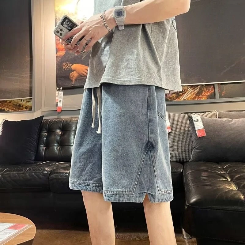 Men's American Casual Shorts Summer Thin Denim Slit Hem Knee Length Pants Loose Fit Streetwear Male Bottoms
Men's American Casual Shorts Summer Thin Denim Slit Hem Knee Length Pants Loose Fit Streetwear Male Bottoms