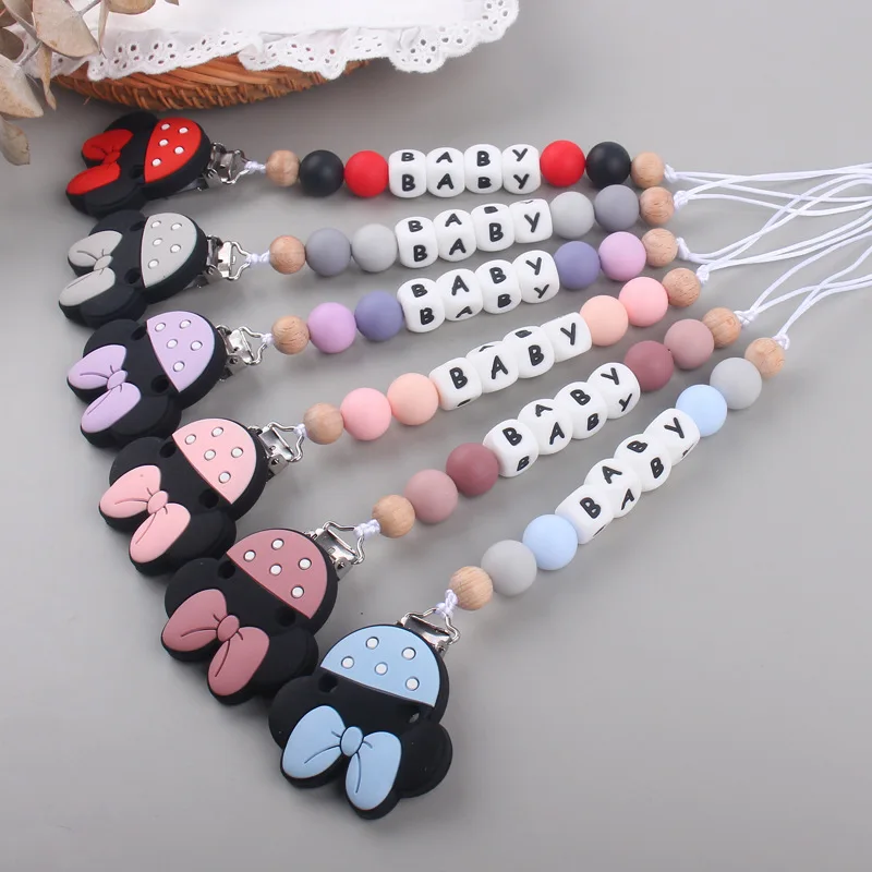 New Pacifier Chain English Letters Silicone Clips Mouse Teether Holder Soother Baby Teething Toy Chew Gift No-Custom Personalize
New Pacifier Chain English Letters Silicone Clips Mouse Teether Holder Soother Baby Teething Toy Chew Gift No-Custom Personalize