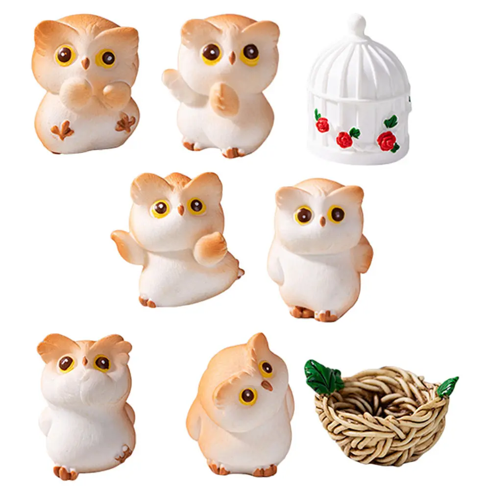 8pcs Mini Owl Figurines Adorable Cat Statue Resin Animals Sculpture Small Table Decorations for Garden Balcony
8pcs Mini Owl Figurines Adorable Cat Statue Resin Animals Sculpture Small Table Decorations for Garden Balcony