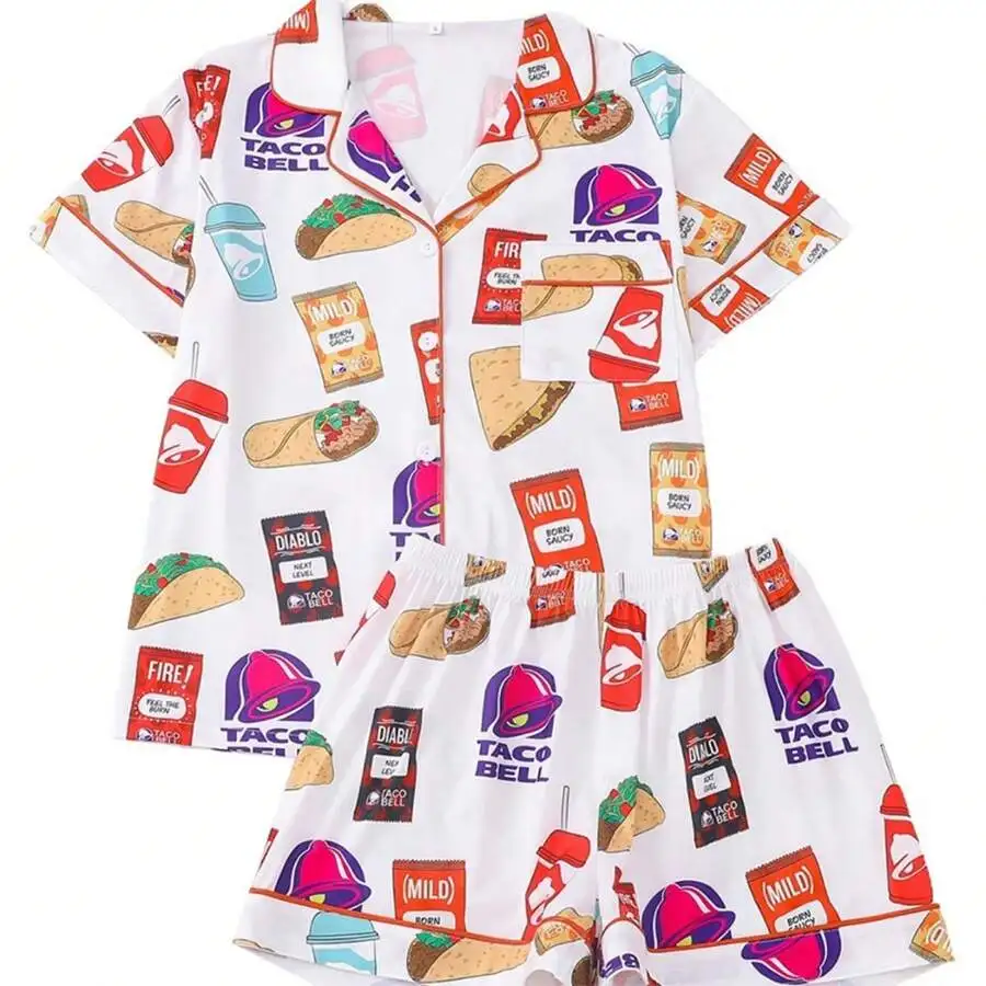 Pattern Printed, Fashionable Outfit For Holiday Party, Short Sleeve Shirt With Collar & Button And Elastic Shorts, Casual
Pattern Printed, Fashionable Outfit For Holiday Party, Short Sleeve Shirt With Collar & Button And Elastic Shorts, Casual