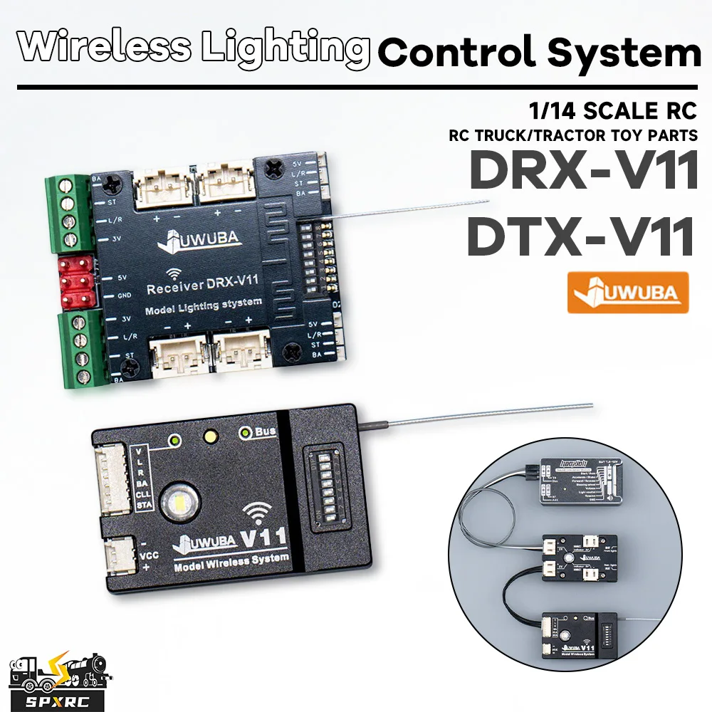 Wireless Lighting Control System Controller Kit Taillights DRX-V11 DTX-V11 For 1/14 Tamiyaa RC Dump Truck JUWUBA Toy Model Parts
Wireless Lighting Control System Controller Kit Taillights DRX-V11 DTX-V11 For 1/14 Tamiyaa RC Dump Truck JUWUBA Toy Model Parts