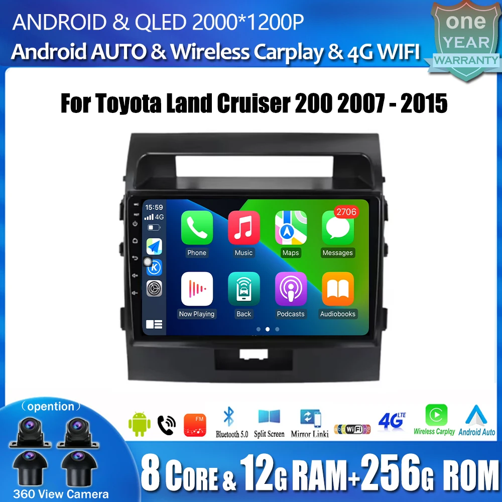 Android 14 Auto For Toyota Land Cruiser 200 2007 - 2015 Car Autoradio Multimedia Video Stereo Monitor GPS Navi Radio Bluetooth
Android 14 Auto For Toyota Land Cruiser 200 2007 - 2015 Car Autoradio Multimedia Video Stereo Monitor GPS Navi Radio Bluetooth