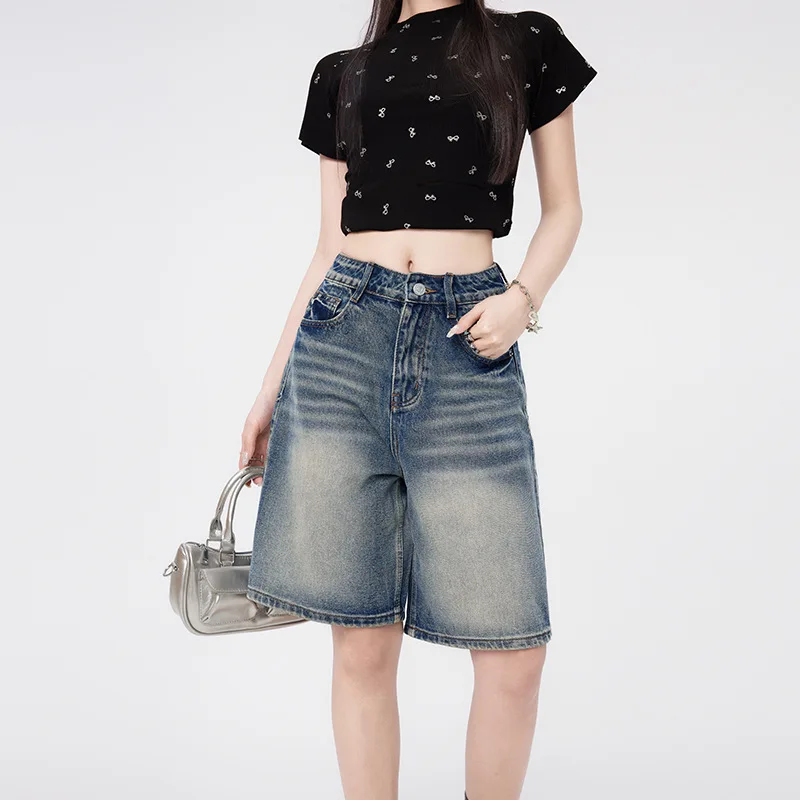 American Retro High-Waisted Jeans for Women, Summer New Style, Petite Loose Slimming Wide-Leg Straight Five-Point Pants
American Retro High-Waisted Jeans for Women, Summer New Style, Petite Loose Slimming Wide-Leg Straight Five-Point Pants