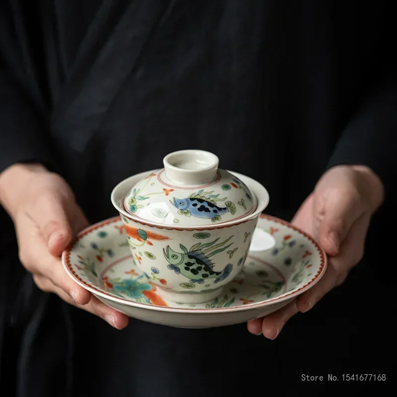 1 шт., креативная фарфоровая крышка Gaiwan цвета Overglaze, керамическая чаша в китайском стиле, чайный сервиз для кунг-фу с крышкой, чаша для приготовления чашки, 170 мл
1 шт., креативная фарфоровая крышка Gaiwan цвета Overglaze, керамическая чаша в китайском стиле, чайный сервиз для кунг-фу с крышкой, чаша для приготовления чашки, 170 мл