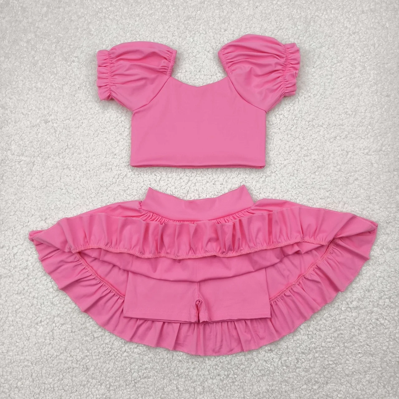 Wholesale Baby Girl Clothing Active Toddler Short Sleeves Shirt Shorts Skirt Kids Wear Shorts Ruffle Skorts Set Pink Clothes
Wholesale Baby Girl Clothing Active Toddler Short Sleeves Shirt Shorts Skirt Kids Wear Shorts Ruffle Skorts Set Pink Clothes