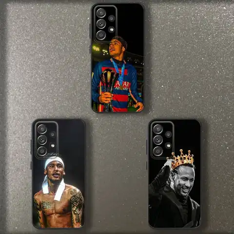 Football N-Neymars Phone Case For Samsung S 25,24,23,22,30,21,10,9,Ultra,Plus,Lite,FE,4,5 G Soft Black Case