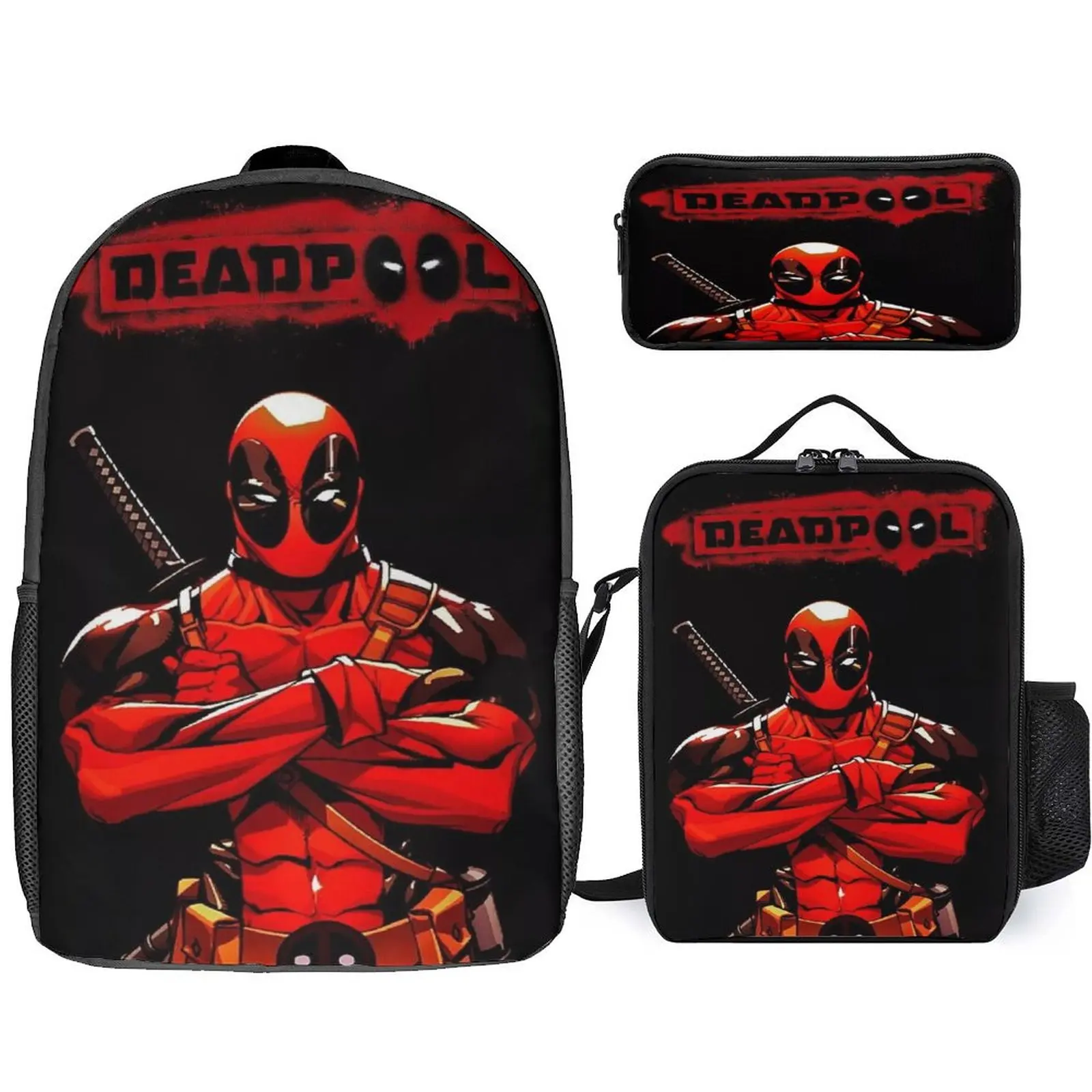 Kid Canvas Backpack with Shoulder Bag,Pencil Box,Deadpool Classic Daypack Cute Rucksack for School
Kid Canvas Backpack with Shoulder Bag,Pencil Box,Deadpool Classic Daypack Cute Rucksack for School