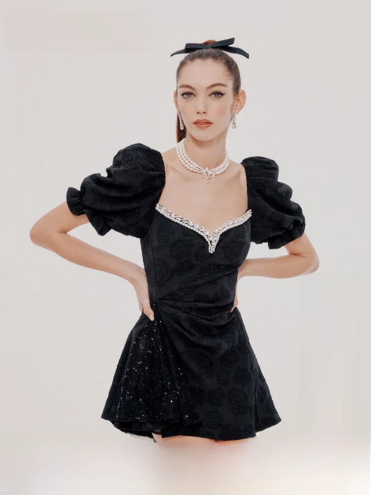 Ele Nana Jacqueline Women's Dr with Pearl And Rhinestone Chain Embroidery Sweet Bubble Sves Bal High Waist A-L...
Ele Nana Jacqueline Women's Dr with Pearl And Rhinestone Chain Embroidery Sweet Bubble Sves Bal High Waist A-L...