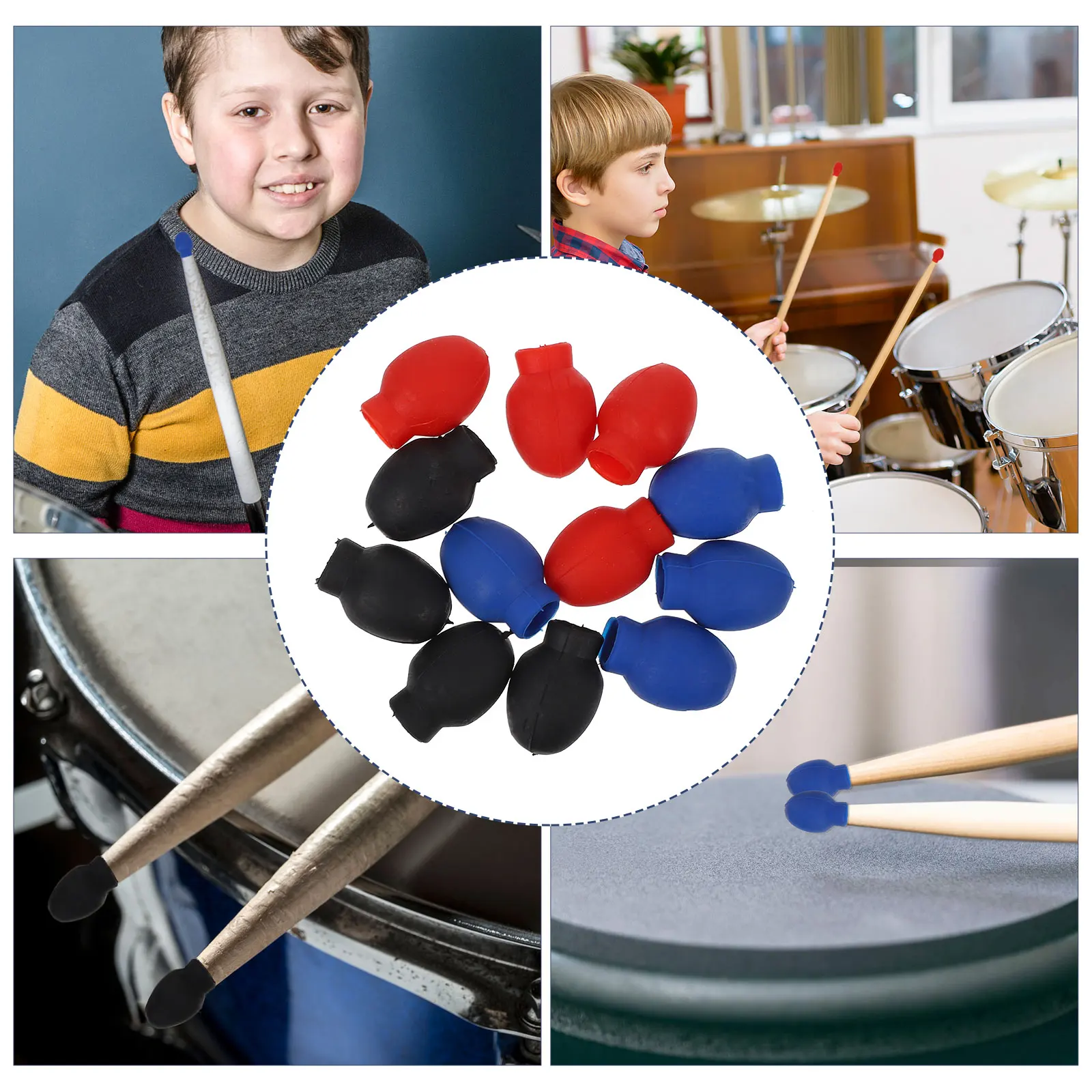 6 Pairs Drumstick Noise Reduction Silent Tips for Sticks Damping Tone Control Drumsticks Mutes Rubber
6 Pairs Drumstick Noise Reduction Silent Tips for Sticks Damping Tone Control Drumsticks Mutes Rubber
