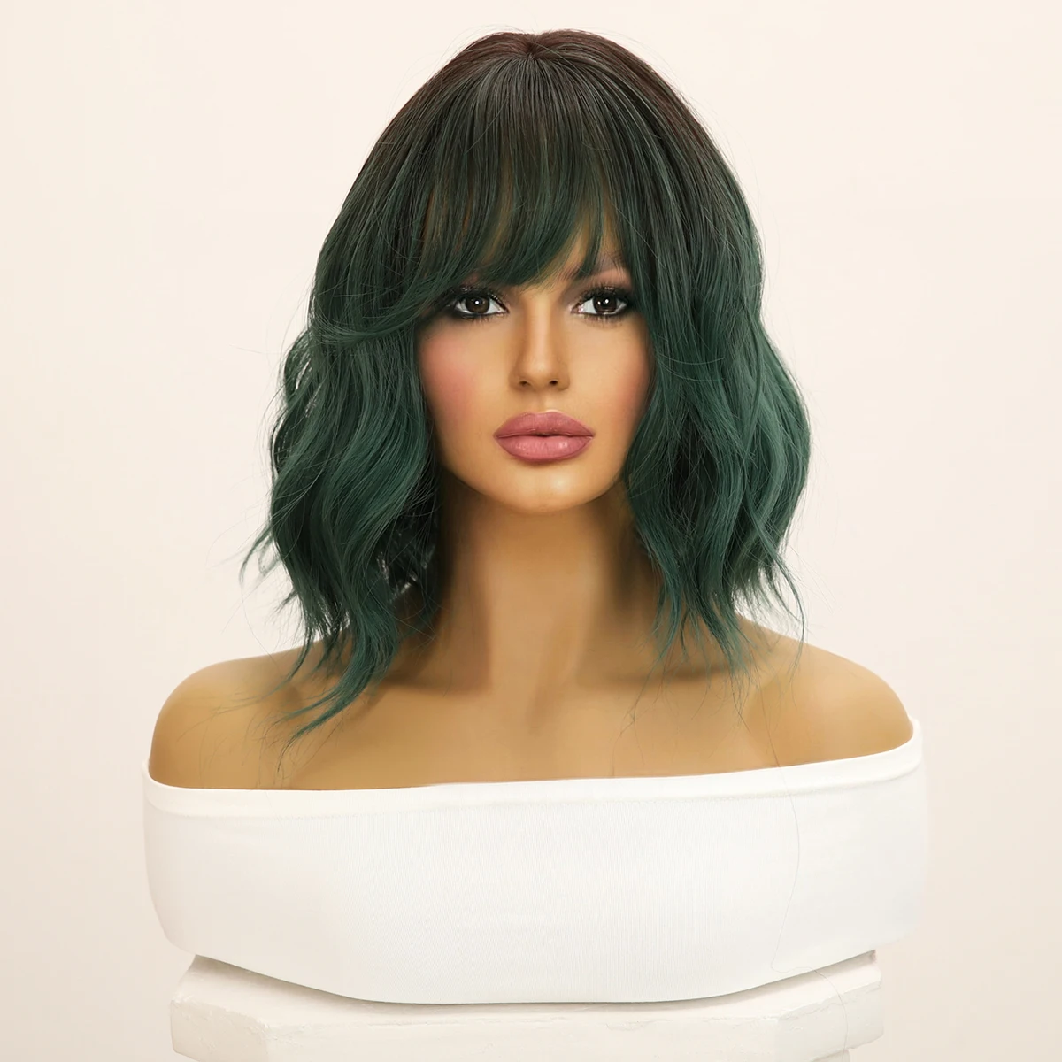 Dark Green Short Wave Party Wig With Bangs Curly Waves Shoulder Length Daily Wig For Women Heat-Resistant Hair
Dark Green Short Wave Party Wig With Bangs Curly Waves Shoulder Length Daily Wig For Women Heat-Resistant Hair