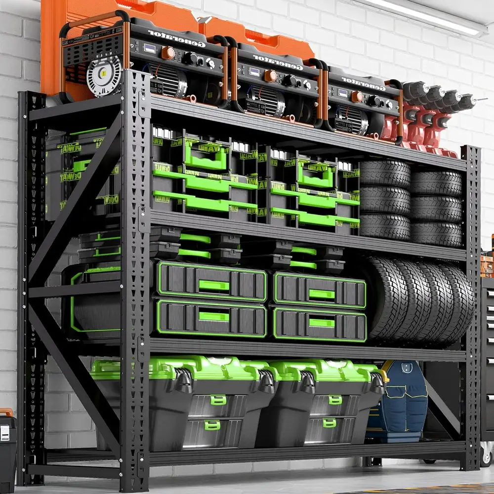 Sturdy 71 Metal Storage Rack, 6000 lbs Capacity, Adjustable 4-Tier Shelving for Industrial Use
Sturdy 71 Metal Storage Rack, 6000 lbs Capacity, Adjustable 4-Tier Shelving for Industrial Use