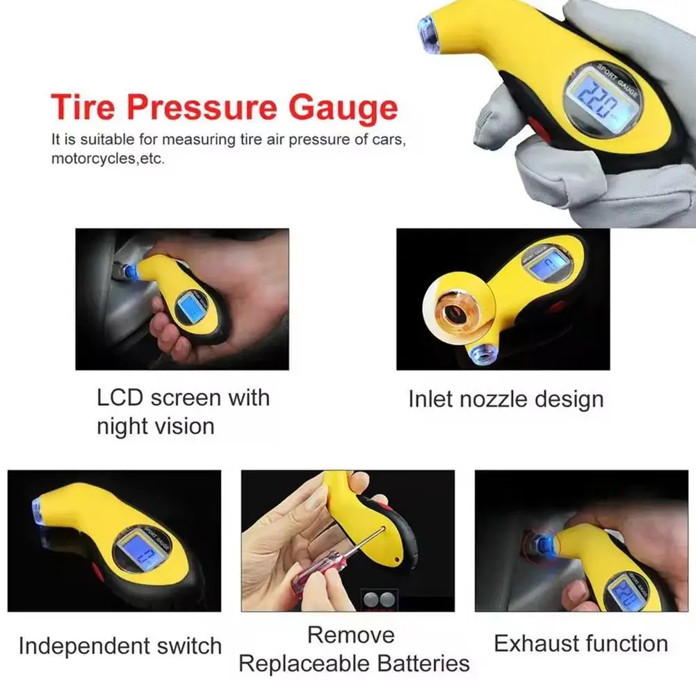 Car Digital Tire Pressure Gauge High Precision 0.5 PSI Resolution,LCD Display,Explosion-Proof For Car Bicycle (PSI/BAR/KPA)
Car Digital Tire Pressure Gauge High Precision 0.5 PSI Resolution,LCD Display,Explosion-Proof For Car Bicycle (PSI/BAR/KPA)