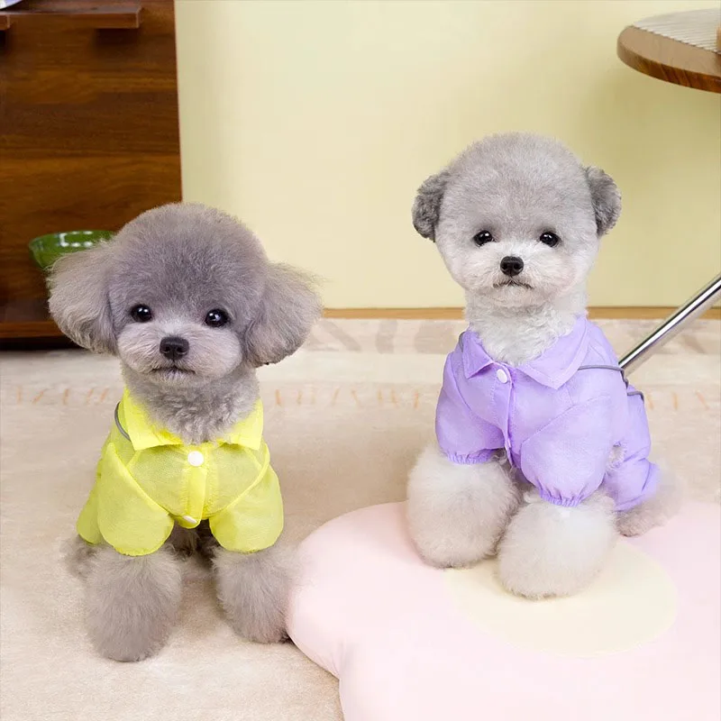 Pet Summer Sunsuit Puppy Four Legs Clothes Teddy Solid Color Breathable Bodysuit Bichon Outdoor Split Button Shirt
Pet Summer Sunsuit Puppy Four Legs Clothes Teddy Solid Color Breathable Bodysuit Bichon Outdoor Split Button Shirt