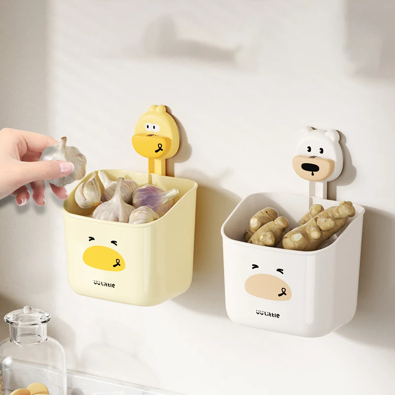 Cartoon Storage Basket Scallion Ginger Garlic Storage Box Wall Mounted Suction Cup Storage Box Space-saving Cute Hanging Basket
Cartoon Storage Basket Scallion Ginger Garlic Storage Box Wall Mounted Suction Cup Storage Box Space-saving Cute Hanging Basket