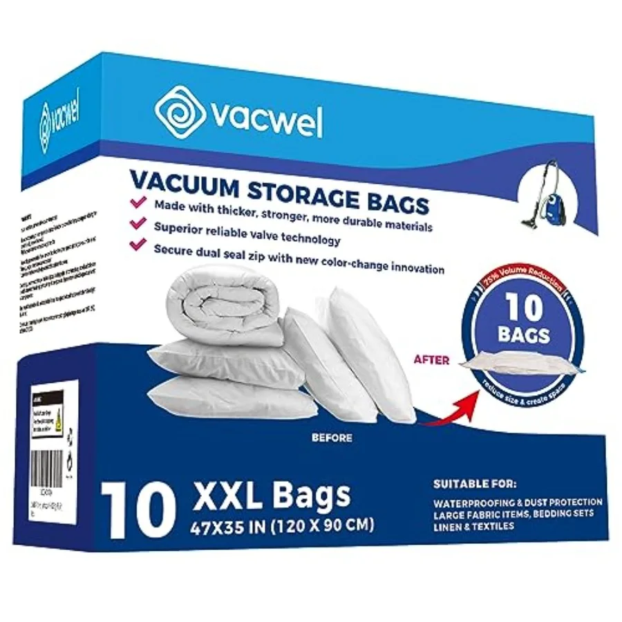 10- - Jumbo Vacuum Storage Bags - Space Vacuum Storage Bags for Clothing Space - Ideal for Comforters Blankets and Sealing Larg
10- - Jumbo Vacuum Storage Bags - Space Vacuum Storage Bags for Clothing Space - Ideal for Comforters Blankets and Sealing Larg