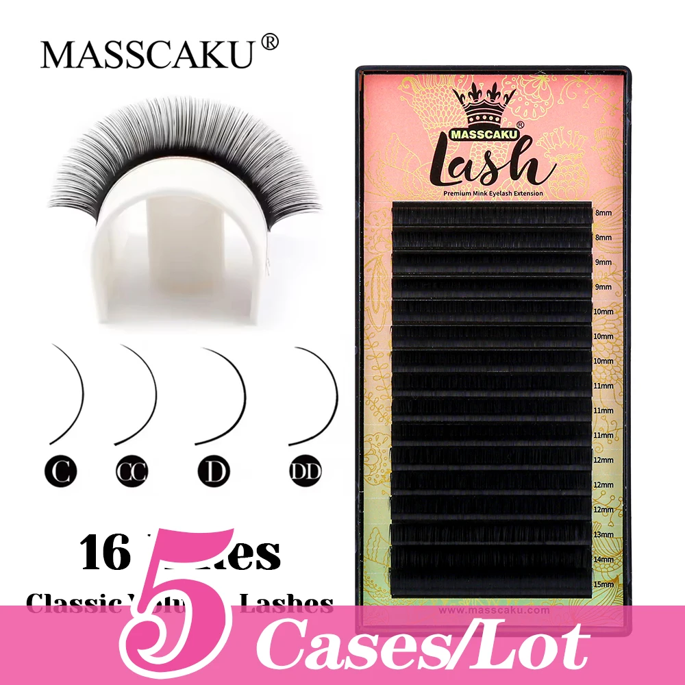 Customized Private Label MASSCAKU 5cases/lot Wispy Russian Volume Eyelashes C/D Curl Ribbon Fluffy Classic Regular Lashes Trays
Customized Private Label MASSCAKU 5cases/lot Wispy Russian Volume Eyelashes C/D Curl Ribbon Fluffy Classic Regular Lashes Trays