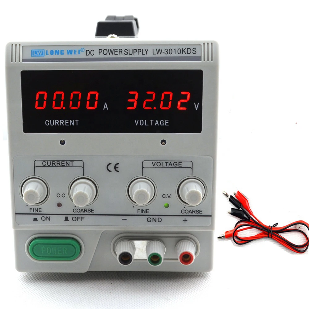 High Precision 4 Digits DC Regulated Power Supply 30V 10A 3010KDS LED Display Laboratory Switching Power Supply
High Precision 4 Digits DC Regulated Power Supply 30V 10A 3010KDS LED Display Laboratory Switching Power Supply