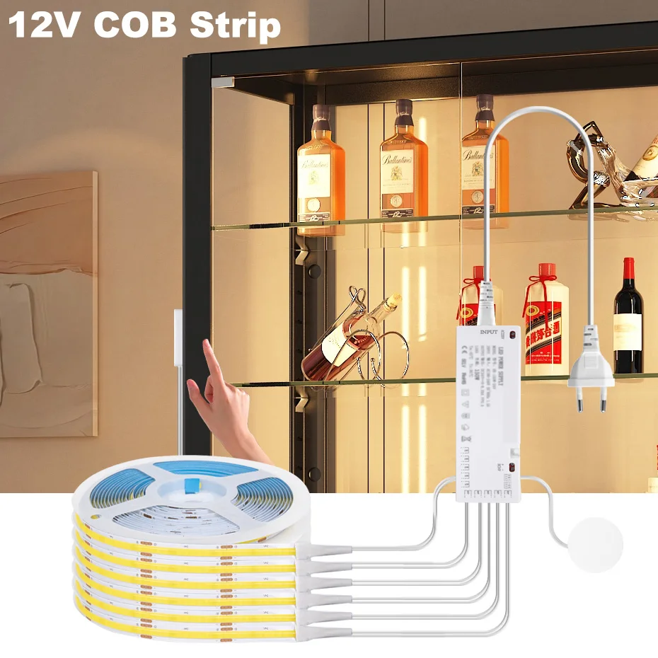 12V Touch Sensor Switch Led Closet Wardrobe Lamp Tape Dimmable Under Cabinet COB LED Strip Light For Indoor Backlight Lighting
12V Touch Sensor Switch Led Closet Wardrobe Lamp Tape Dimmable Under Cabinet COB LED Strip Light For Indoor Backlight Lighting