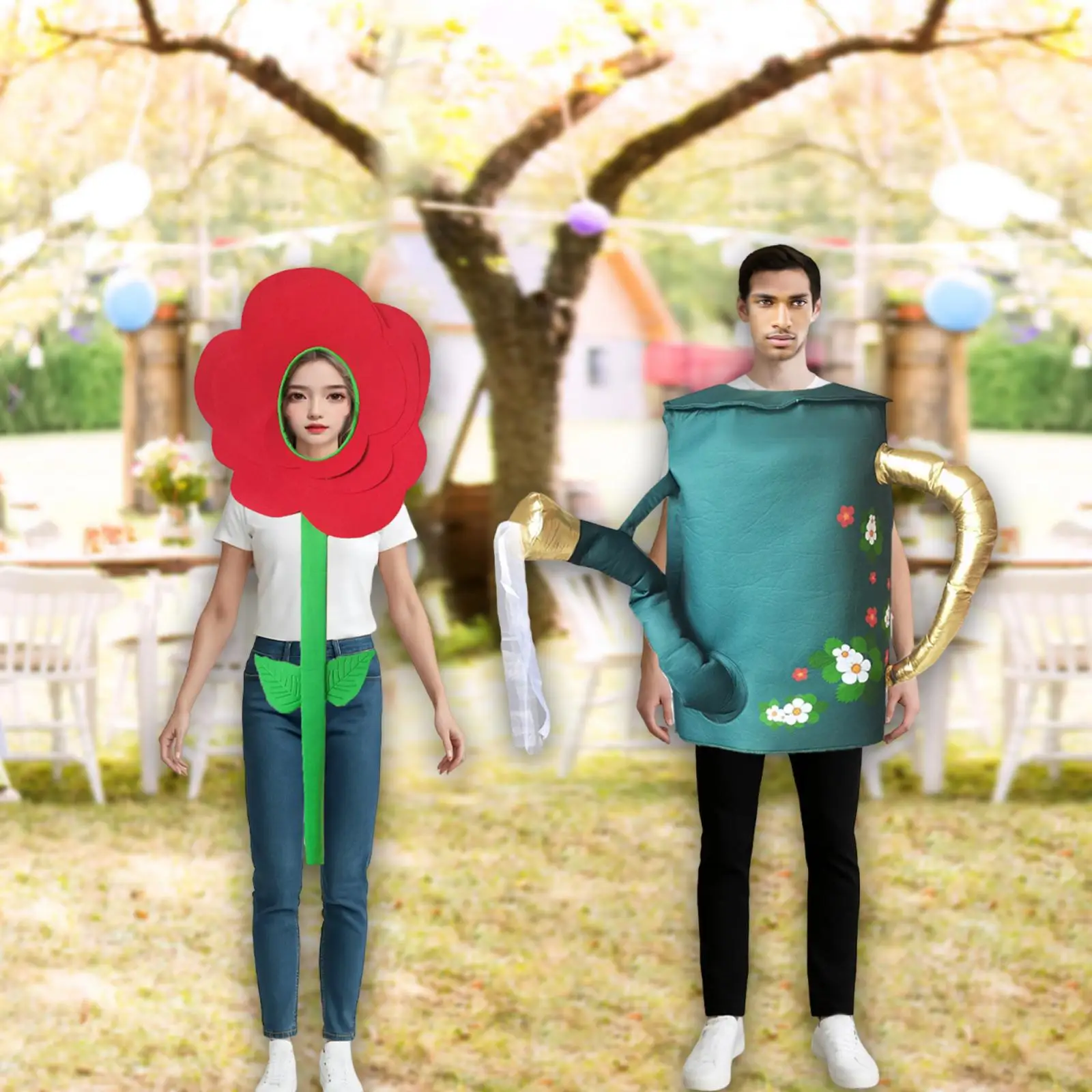 Fun Flower & Watering Can Couples Halloween Costume Unisex Sprinkling Cans Outfit for Festival Parties Theatrical Stage Carnival
Fun Flower & Watering Can Couples Halloween Costume Unisex Sprinkling Cans Outfit for Festival Parties Theatrical Stage Carnival